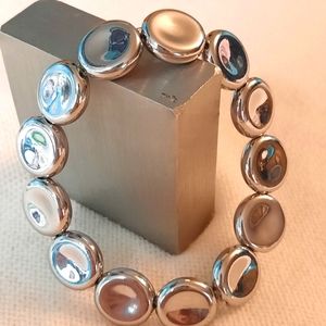 Silver disc bracelet